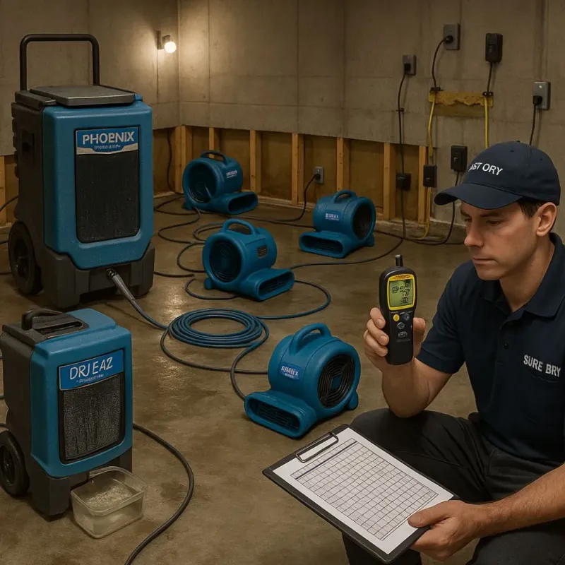 Structural Drying and Dehumidification process in Greensburg, PA